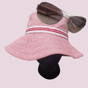 Betmar Beach Ladies Stripe Fashion Statement Bucket/Floppy Hat